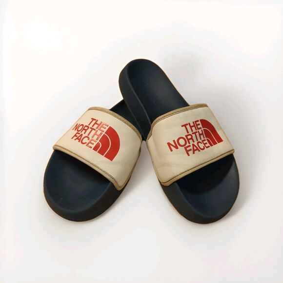 The North Face Slides Sandals Womens 9 White Blue Slip On Open Toe Comfort - Picture 1 of 7